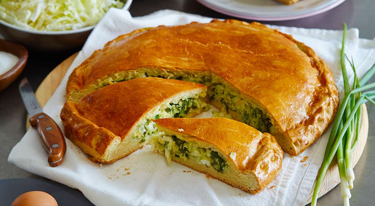 Заливной пирог с капустой
